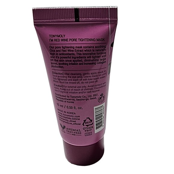 TonyMoly Im Red Wine Pore Tightening Mask Travel Size 15ml .5 fl oz New - Picture 2 of 3